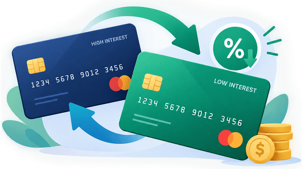 High-rate credit card compared to a lower-rate option