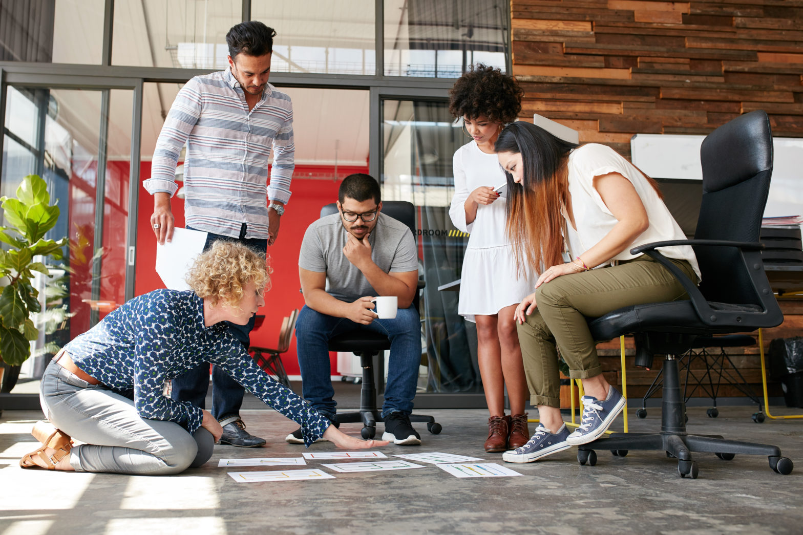 entrepreneurs looking at project plan