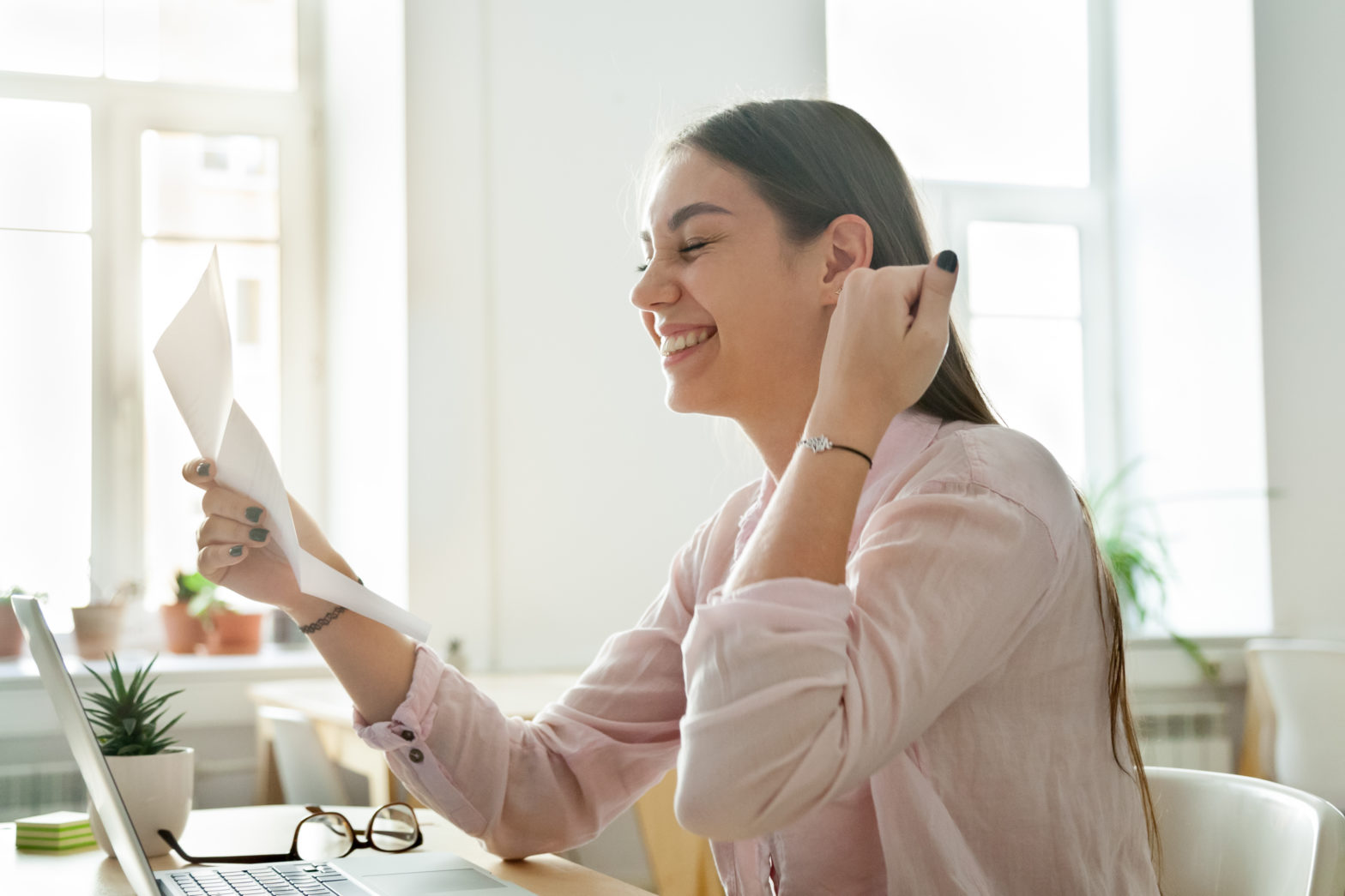 women excited for getting a personal loan