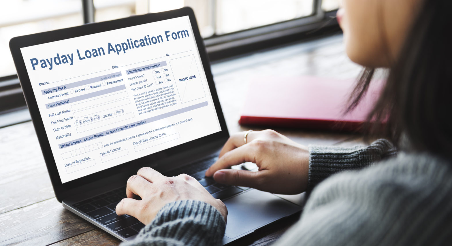 payday loan application form salary debt concept