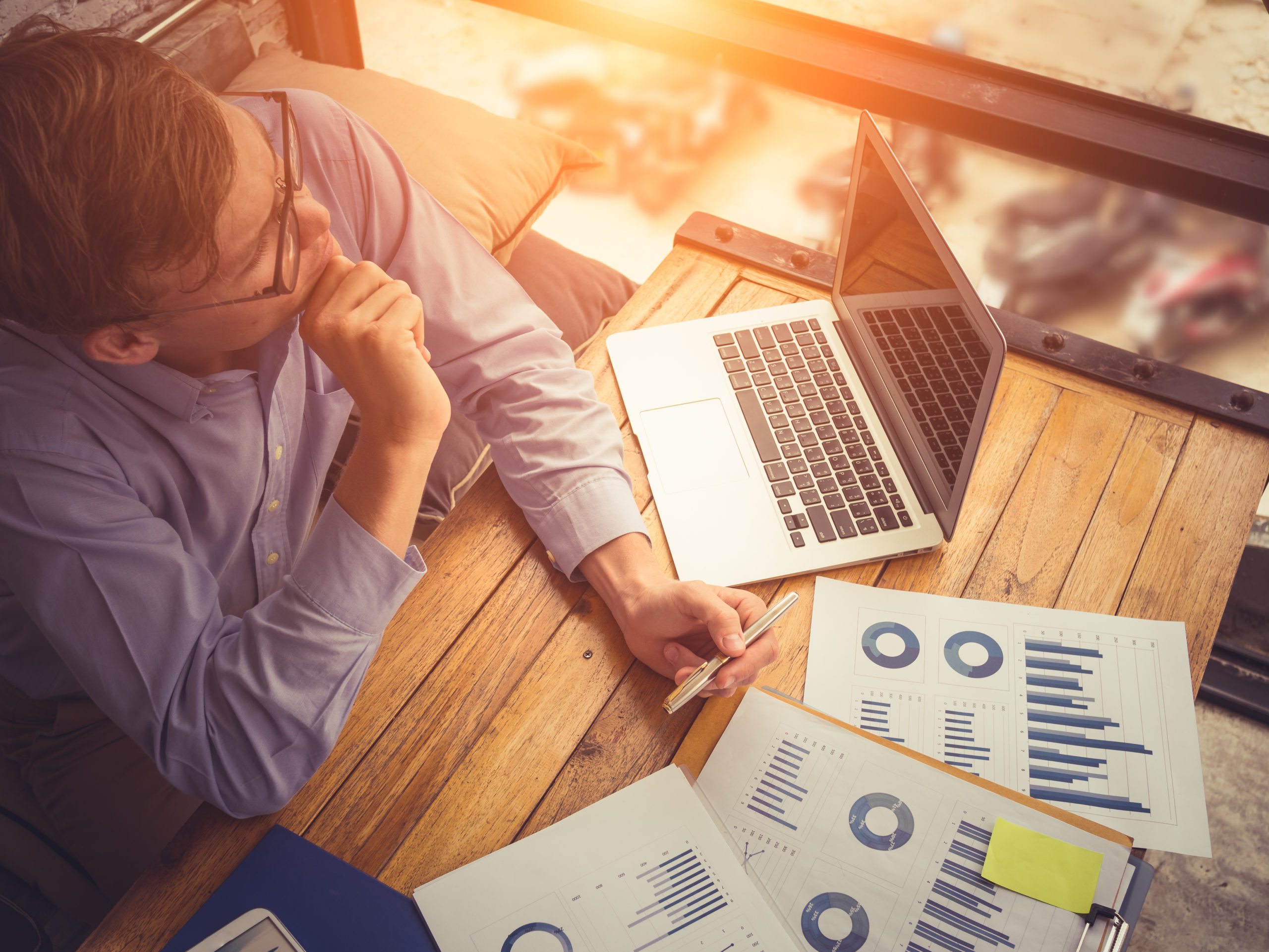 businessman analyzing diversified investment portfolio