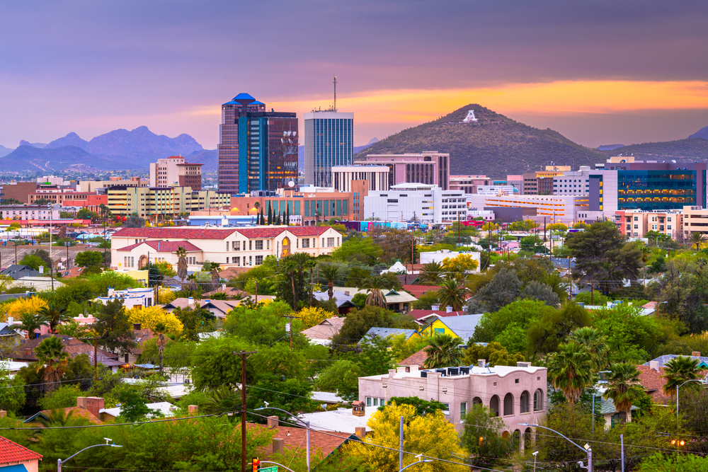 An aerial view of Tucson, Arizona