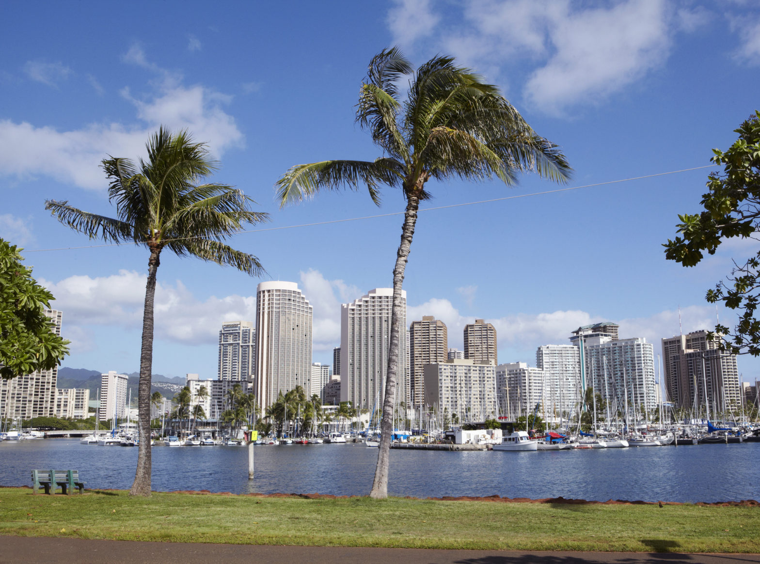 Honolulu Hawaii skyline with banks and professional buildings