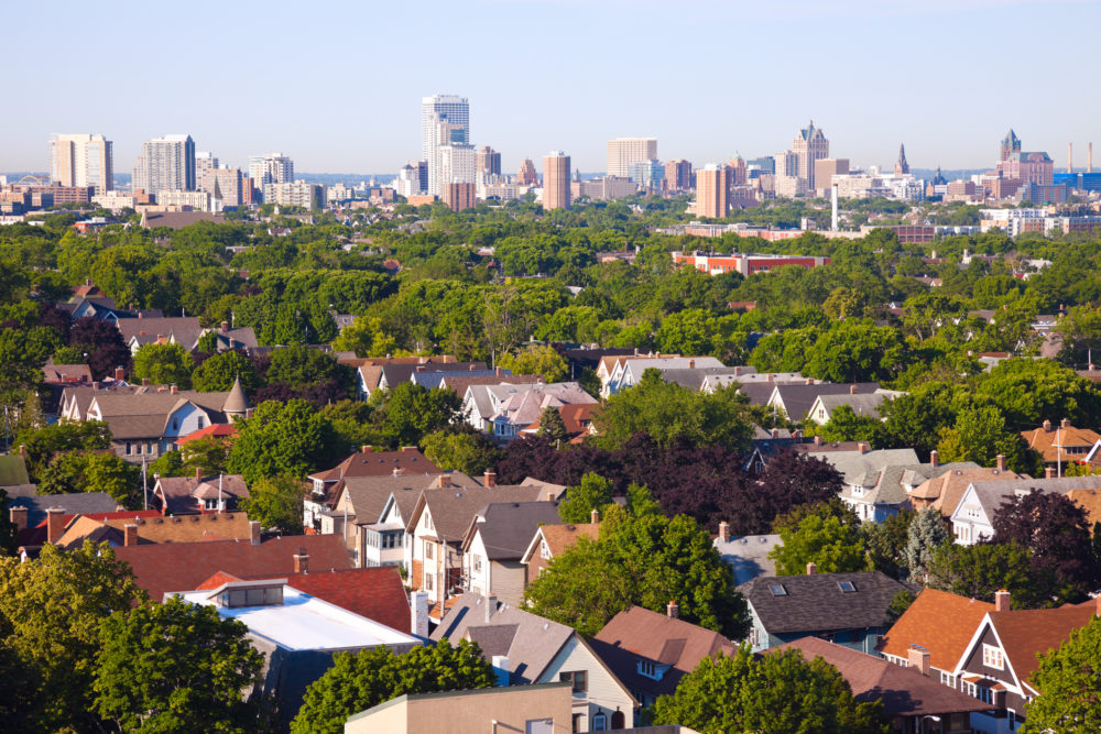 Milwaukee Wisconsin skyline during the day